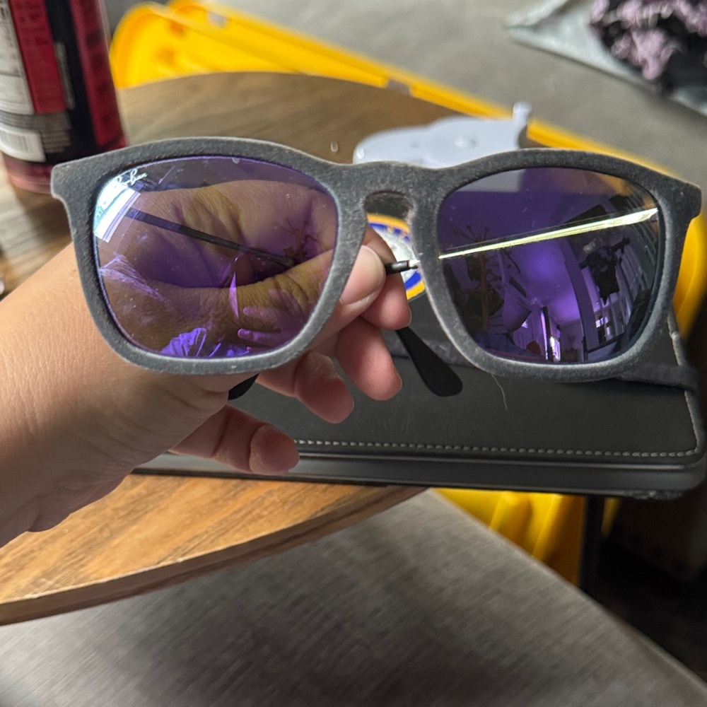Ray-Ban Black Sunglasses with Purple Lenses